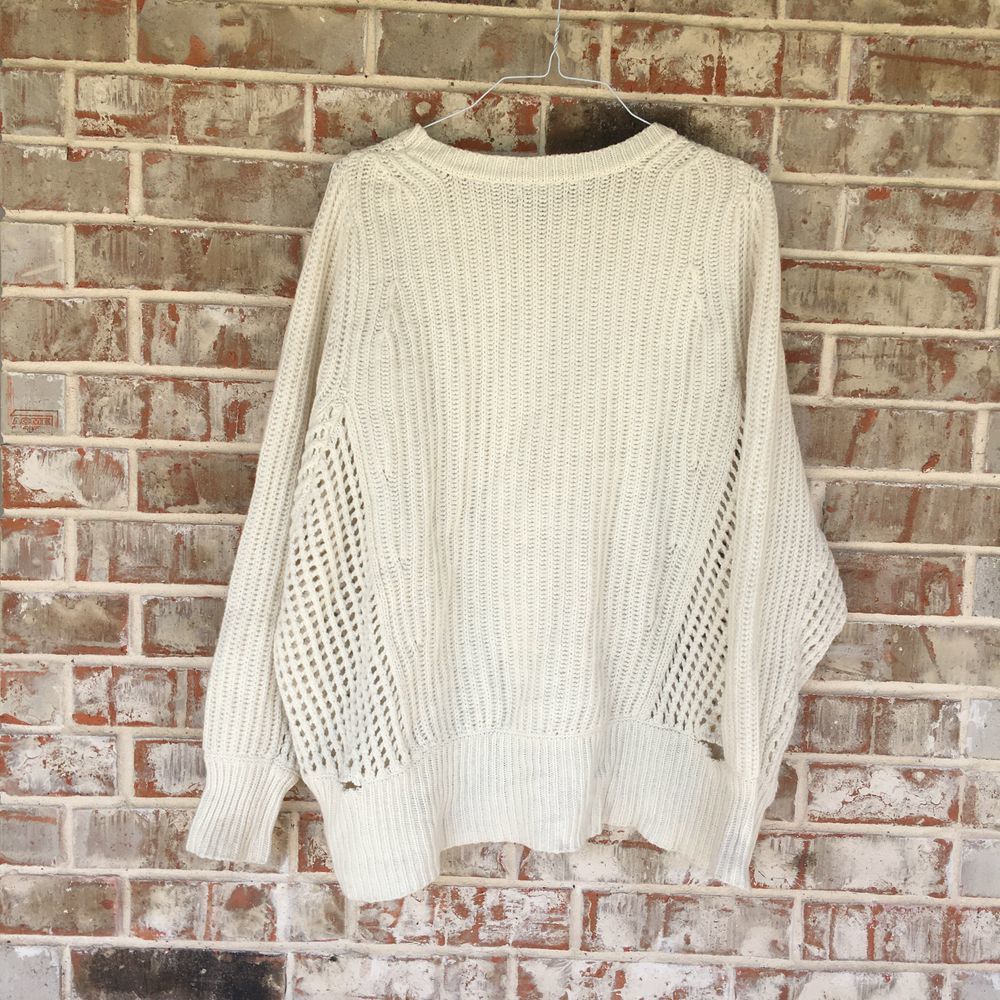 *flaw Rag & Bone Cashmere Athena Sweater Cream M - Picture 4 of 8